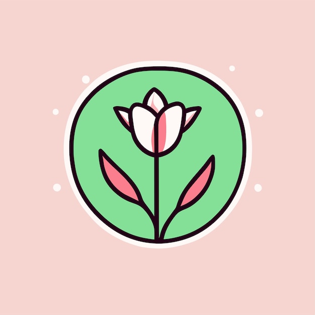 Vector hand drawn simple flower outline