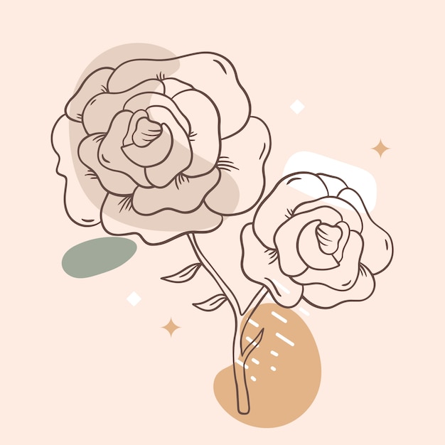 Vector hand drawn simple flower outline