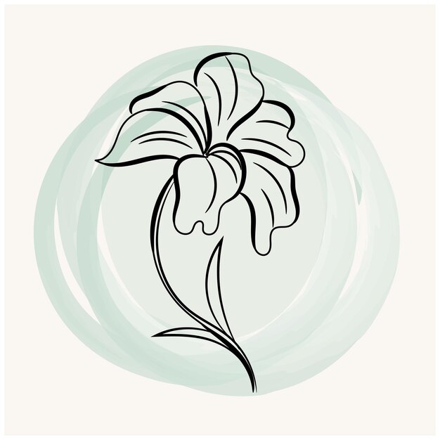 Hand drawn simple flower outline