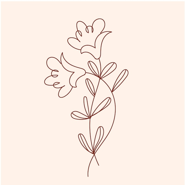 Hand drawn simple flower outline