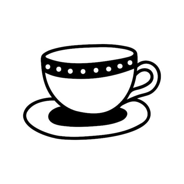 Ручная рисованная простая кружка чая или какао doodle векторная иллюстрация