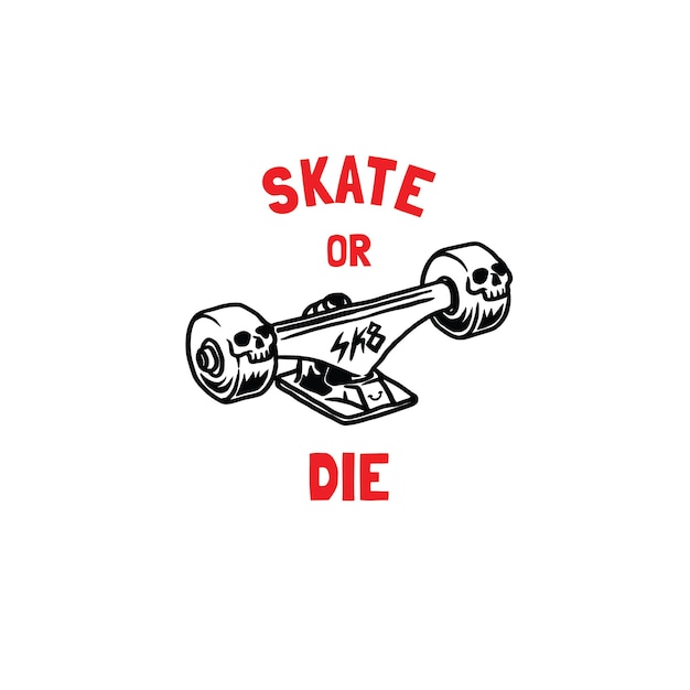 hand drawn skateboard logo vector