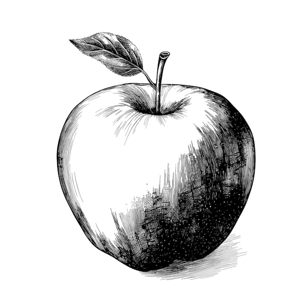 Hand drawn sketch apple illustration