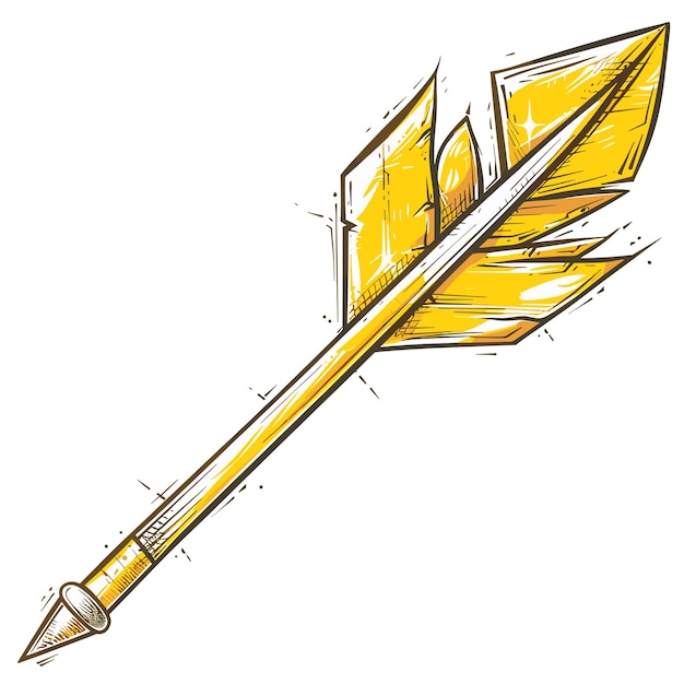 Hand drawn sketch of an arrow Vector illustration on white background