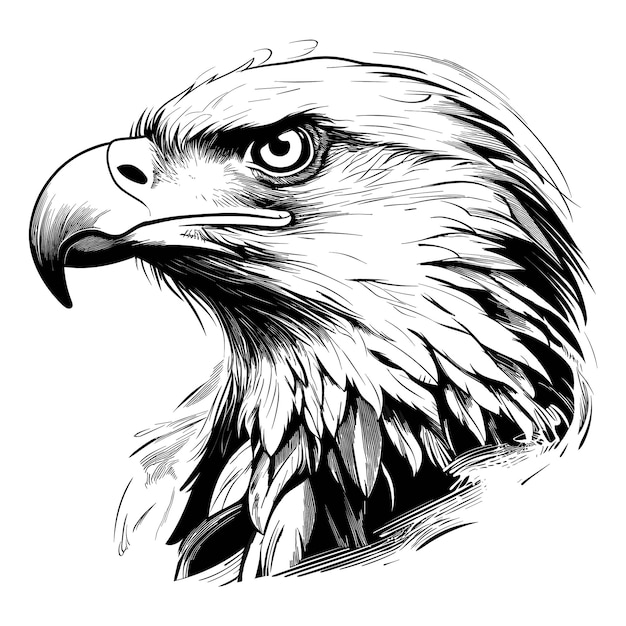 Нарисованный рукой эскиз иллюстрации белоголового орлана