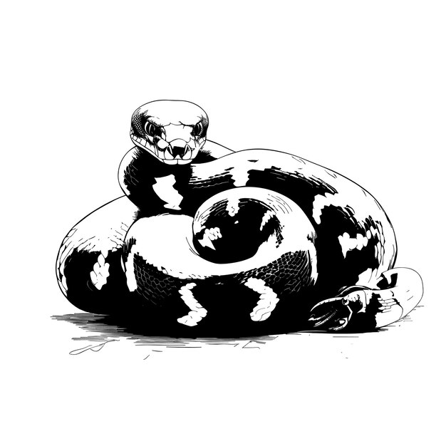 Premium Vector | Hand drawn sketch ball python snake illustration