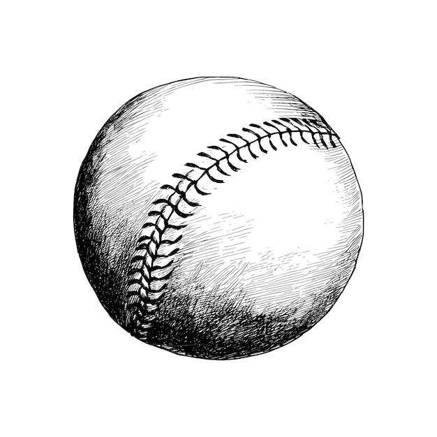 Hand drawn sketch baseball ball vector