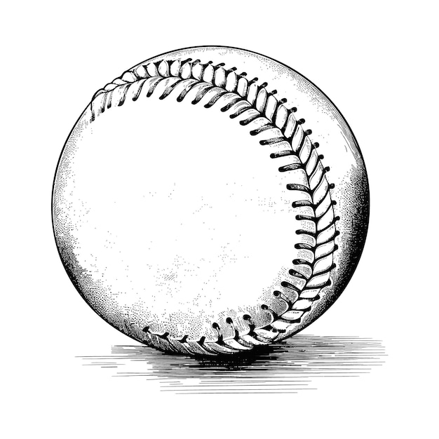 Ручной рисунок вектор бейсбольного мяча