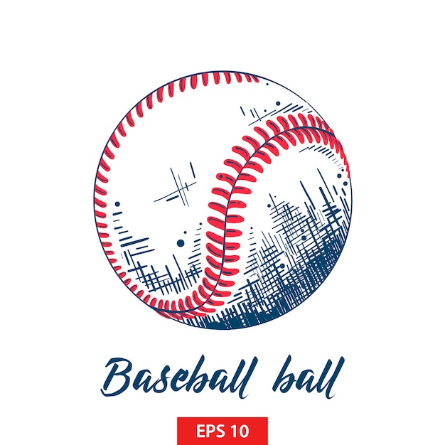 Hand drawn sketch of baseball or softball ball 