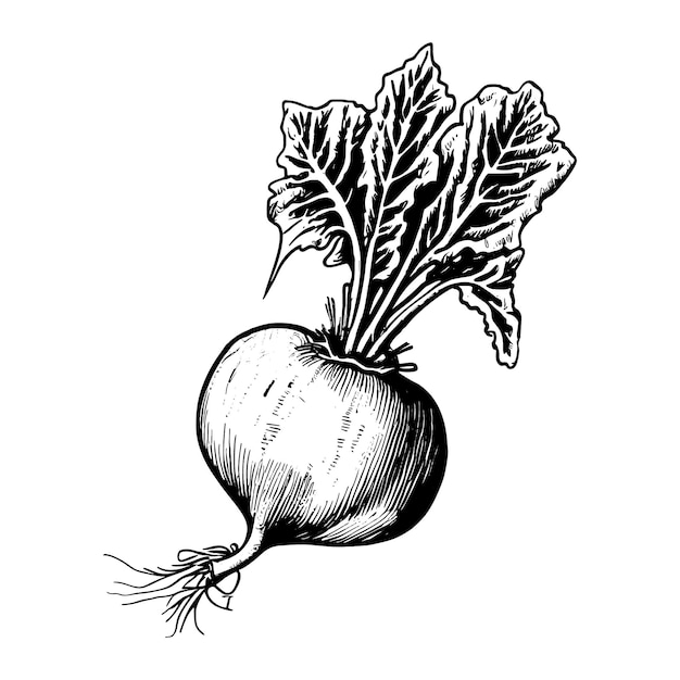 Hand drawn sketch a beetroot