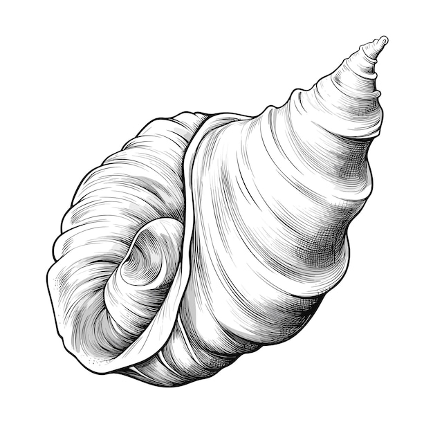 Vector hand drawn sketch conch illustration