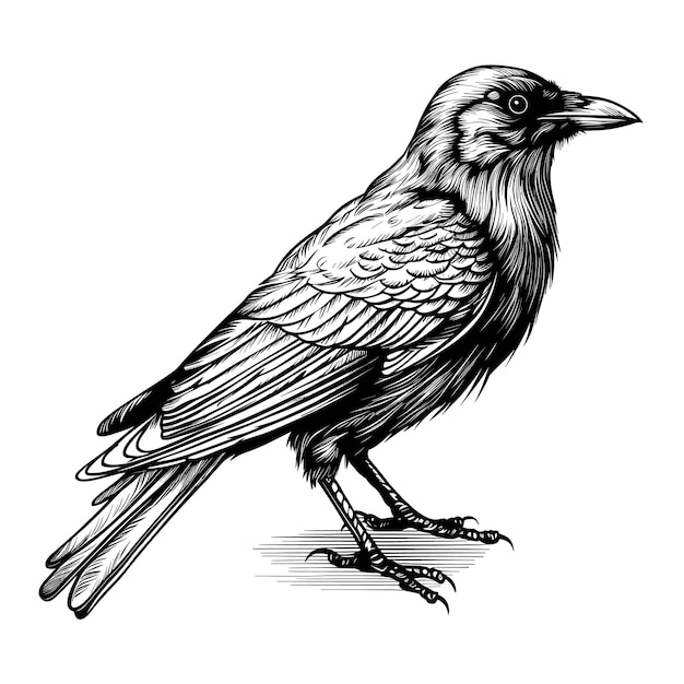 Hand Drawn Sketch Crow Illustration