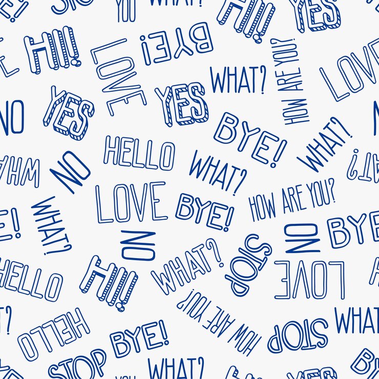 Vector hand drawn sketch different messages seamless pattern