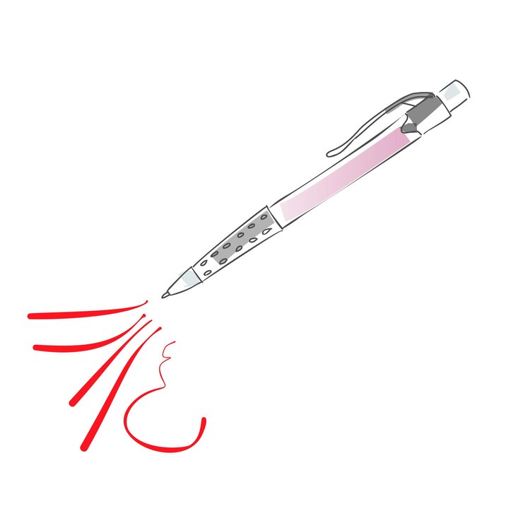 Vector hand drawn sketch doodles pen with red lines vector illustration
