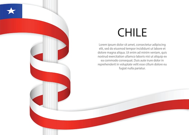 Hand drawn sketch flag of Chile. doodle style vector icon