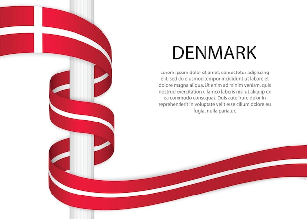 Hand drawn sketch flag of Denmark. doodle style vector icon