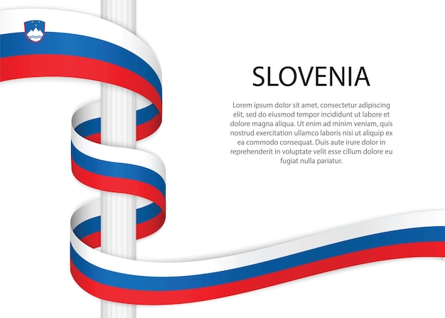 Ручной рисунок флага словении. векторная иконка в стиле каракулей