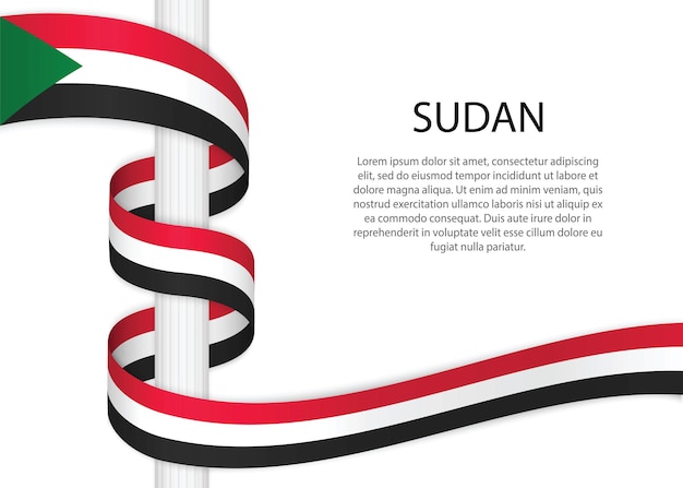 Hand drawn sketch flag of sudan. doodle style vector icon