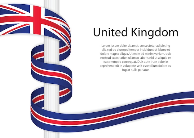 Hand drawn sketch flag of United Kingdom. doodle style vector icon