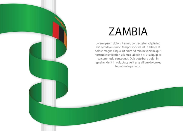 Bandiera di schizzo disegnato a mano dello zambia. icona vettore stile doodle