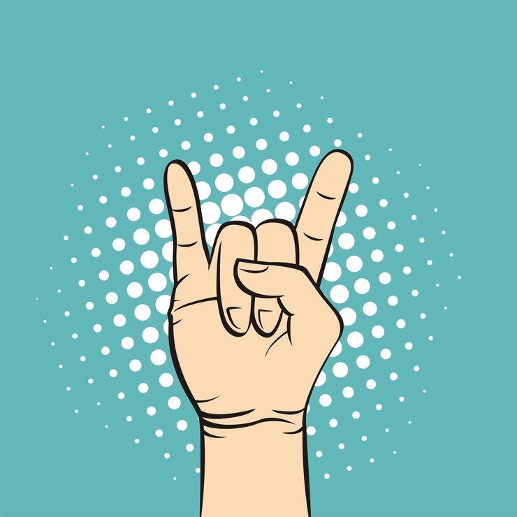 Vector  hand drawn sketch of hand gesture