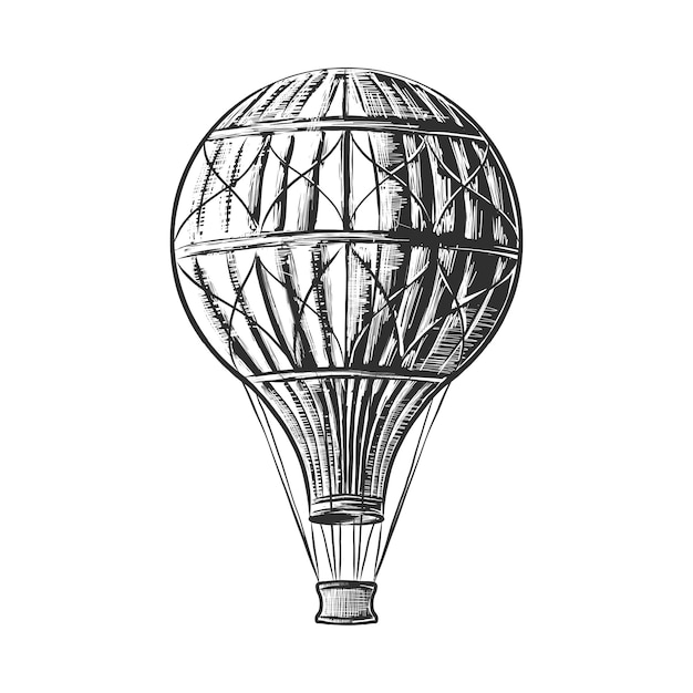 Hand drawn sketch of hot air balloon 