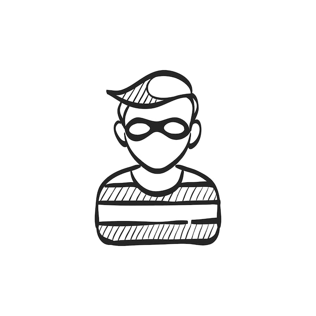 Hand drawn sketch icon burglar