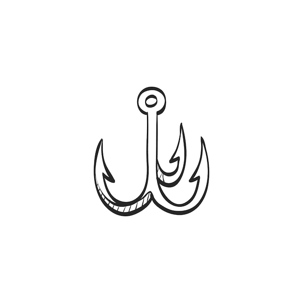 Hand drawn sketch icon fishing hook