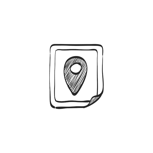 Vector hand drawn sketch icon map