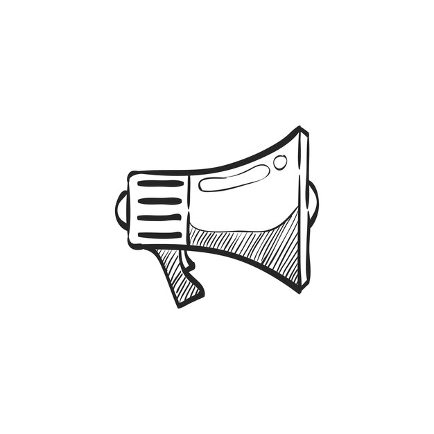 Hand drawn sketch icon megaphone