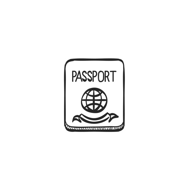 Hand drawn sketch icon passport