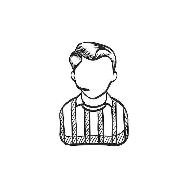 Hand drawn sketch icon referee avatar