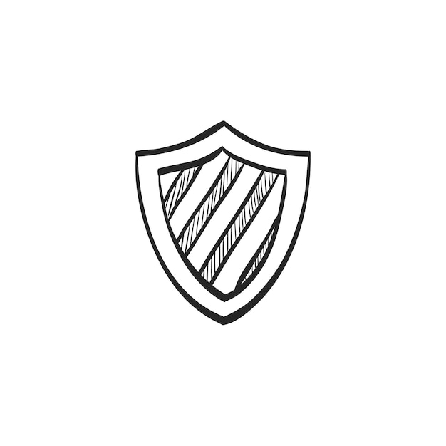 Vector hand drawn sketch icon shield stripe