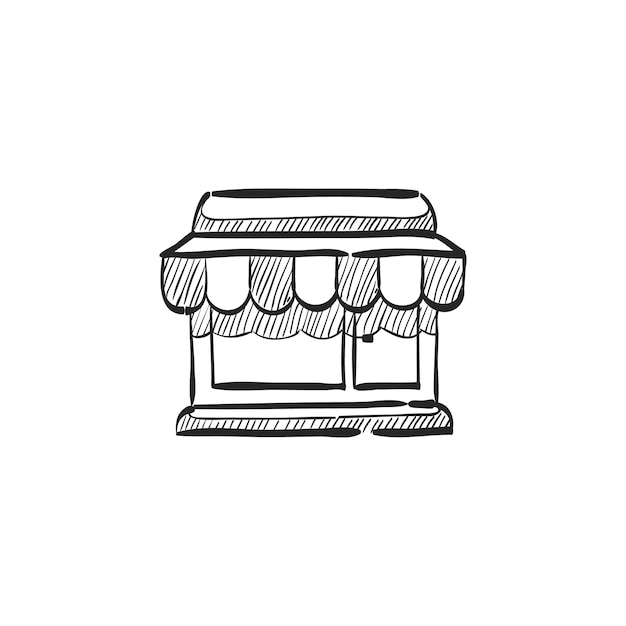 Hand drawn sketch icon shop