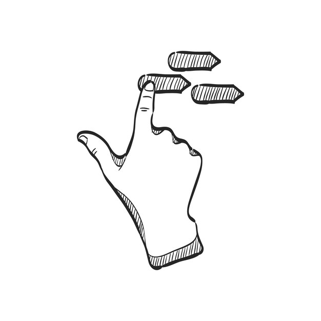 Vector hand drawn sketch icon touchpad gesture