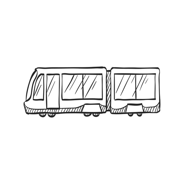 Vector hand drawn sketch icon tram