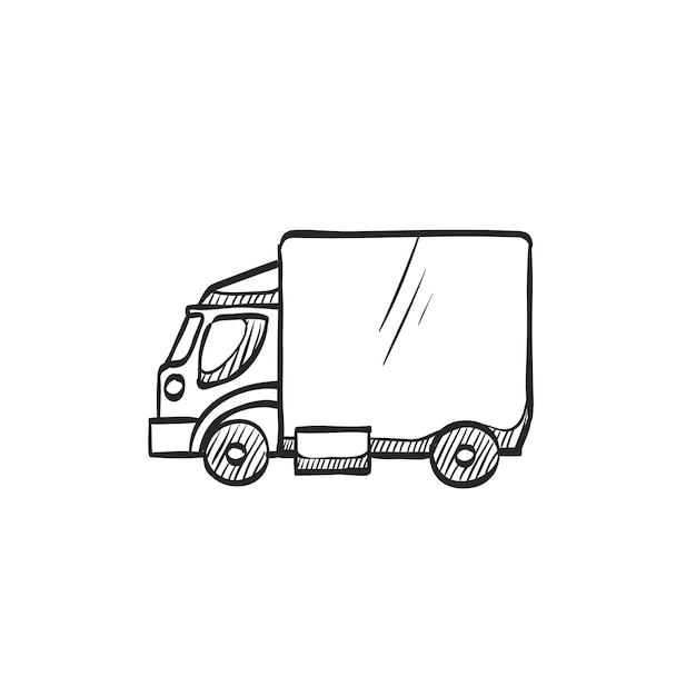 Vector hand drawn sketch icon truck