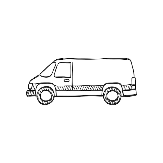 Hand drawn sketch icon van car