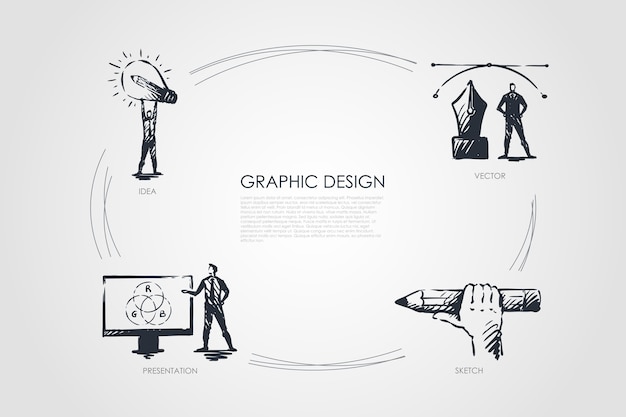 Schizzo disegnato a mano illustrazione isolato