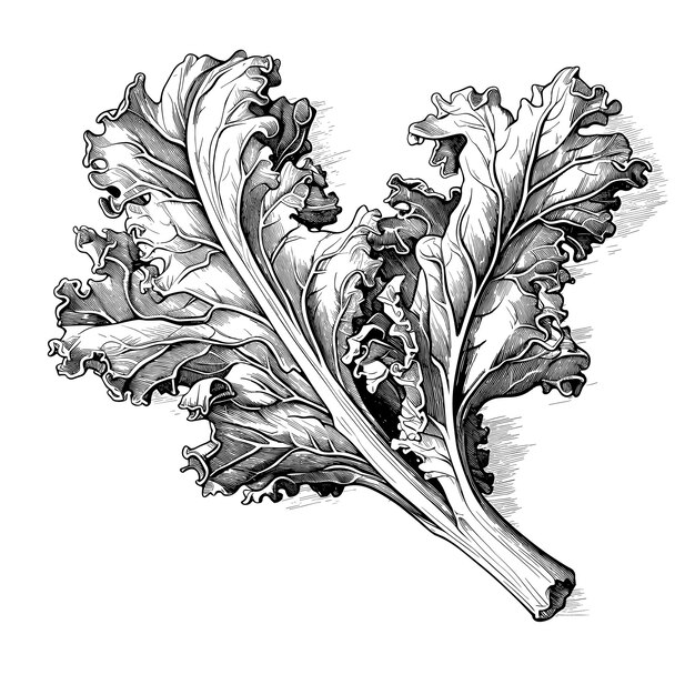 Vector hand drawn sketch kale illustration