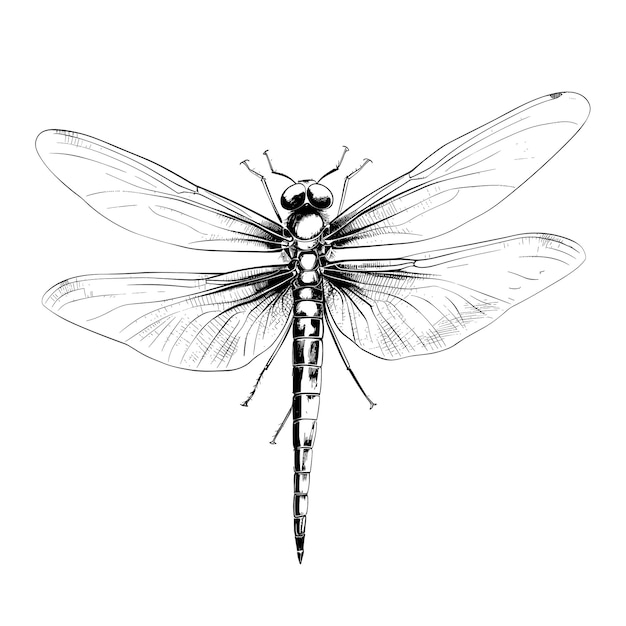 Vector hand drawn sketch mantis fly insect illustration