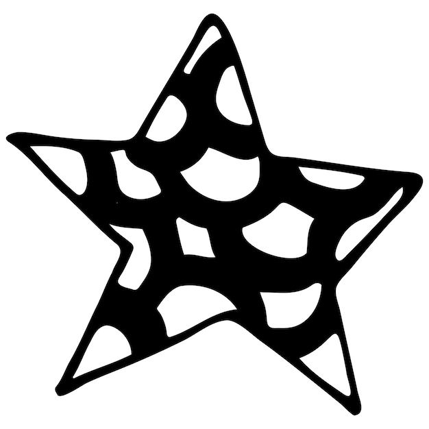 Ручной рисунок звезды на белом фоне