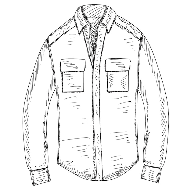 Вектор Ручной рисунок мужской рубашки