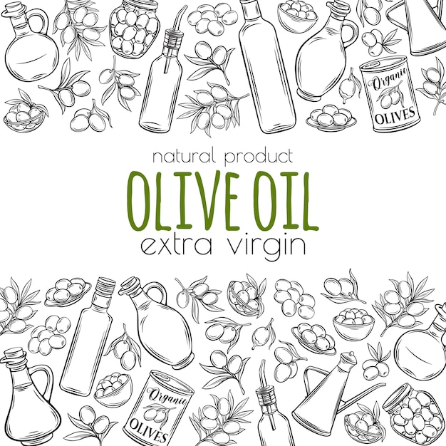 Hand drawn sketch olives