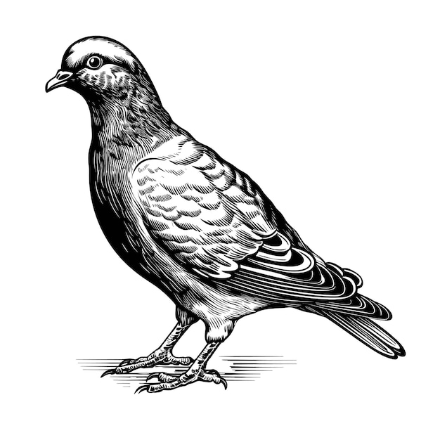 Hand Drawn Sketch Pigeon Illustration