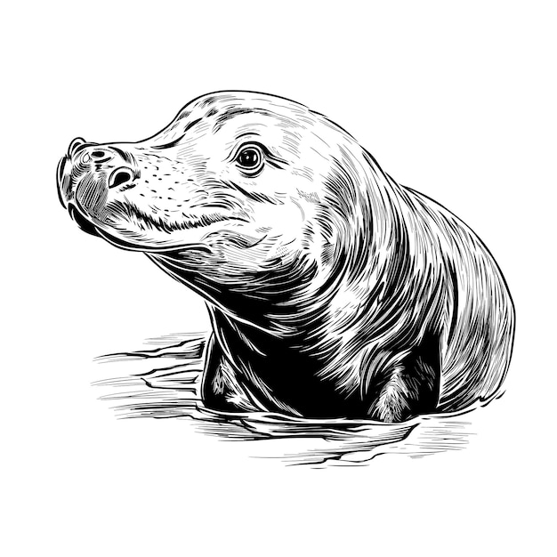 Hand Drawn Sketch Platypus Illustration