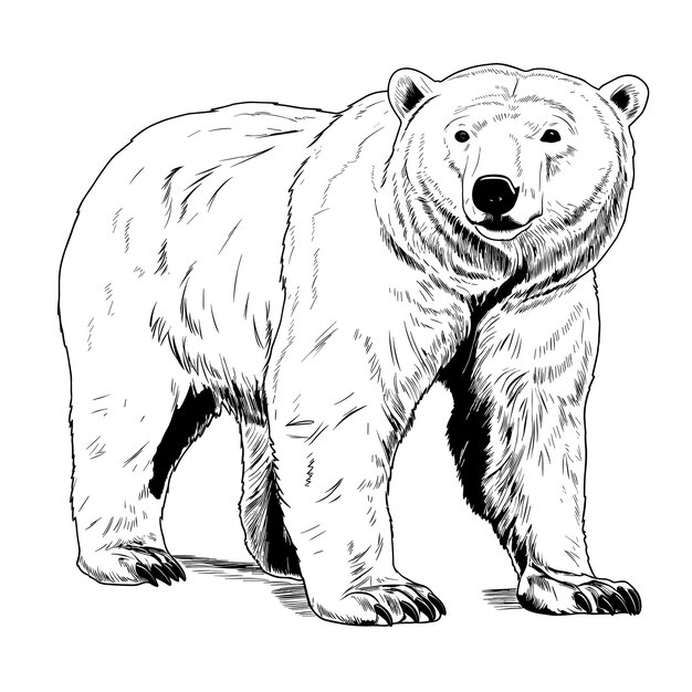 Hand Drawn Sketch Polar Bear Illustration