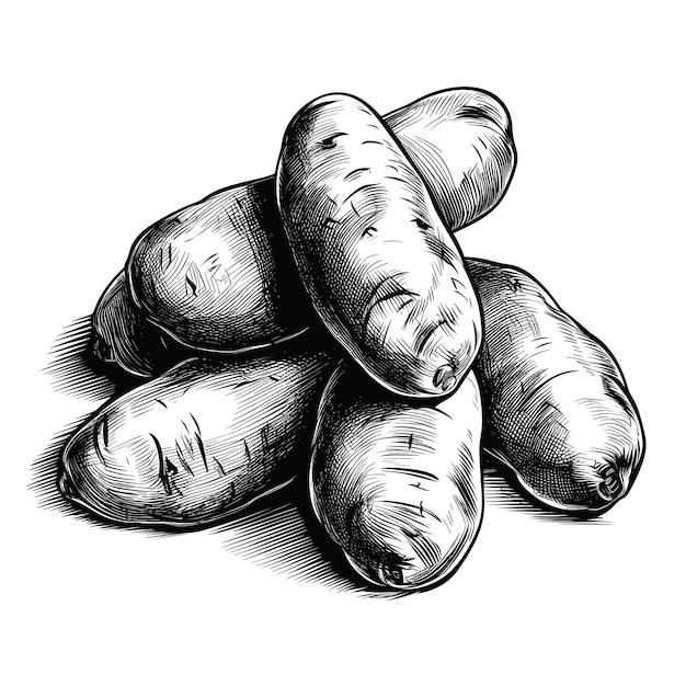 Vector hand drawn sketch potato illustration