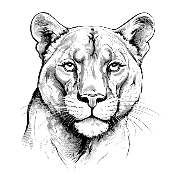 Hand Drawn Sketch Puma Illustration Premium AI generated vector