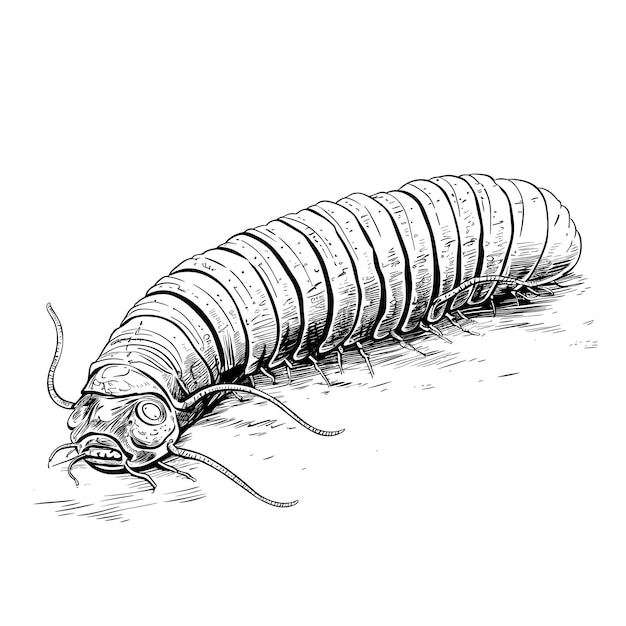 Vector hand drawn sketch ragworm illustration